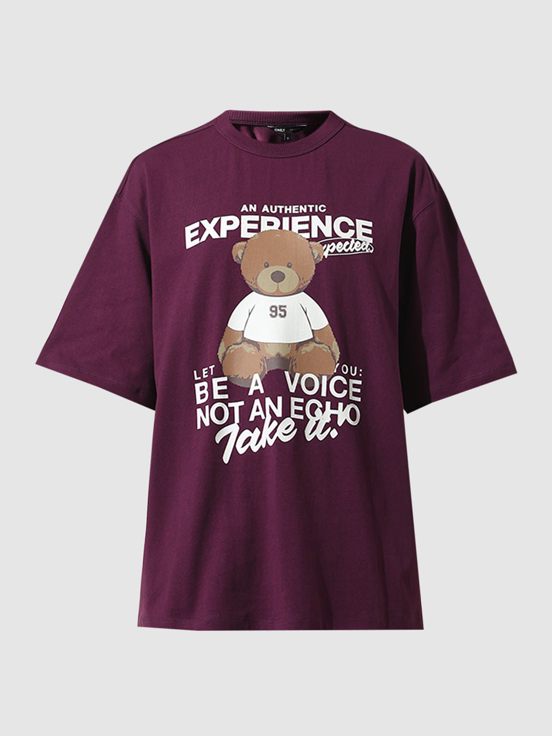 Purple Printed Oversized T-Shirt