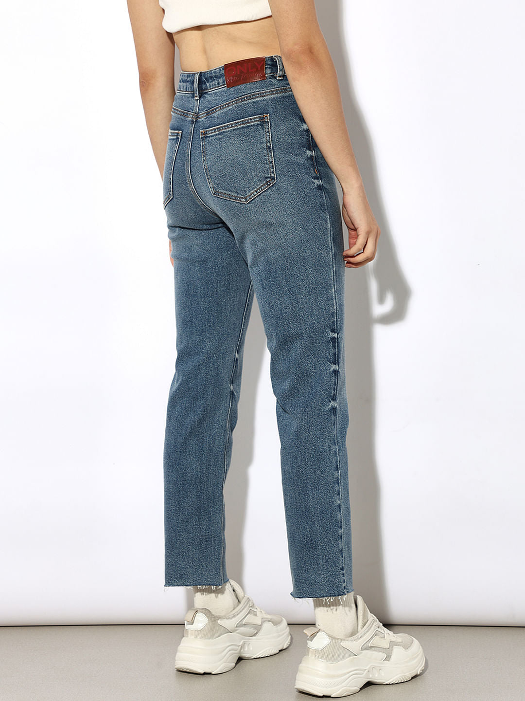 Blue High Rise Erin Straight Fit Jeans