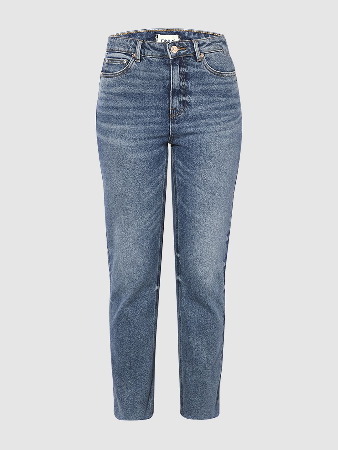 Blue High Rise Erin Straight Fit Jeans