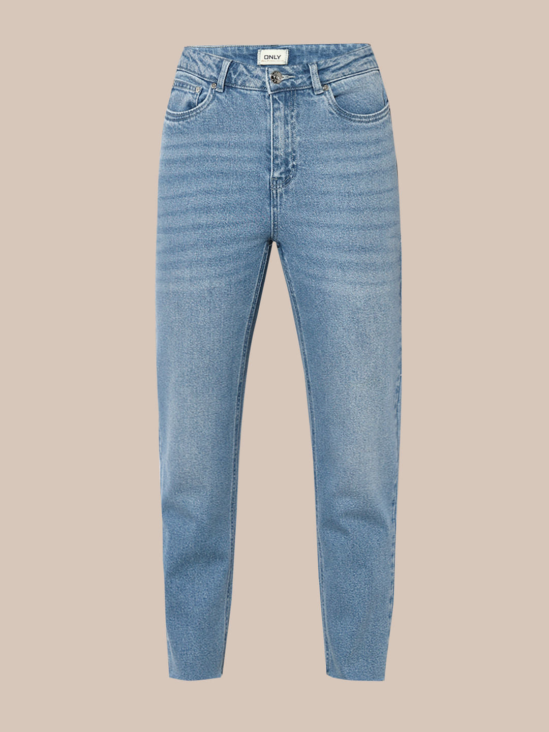 Light Blue High Rise Straight Fit Jeans