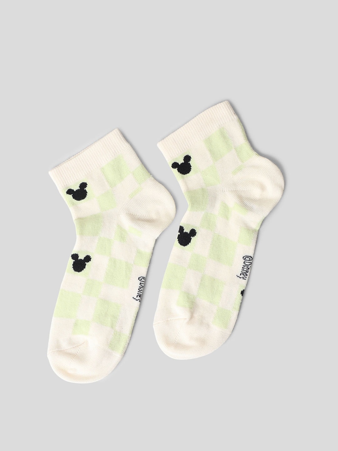 Mickey Pack Of 2 Printed Socks - Black & White
