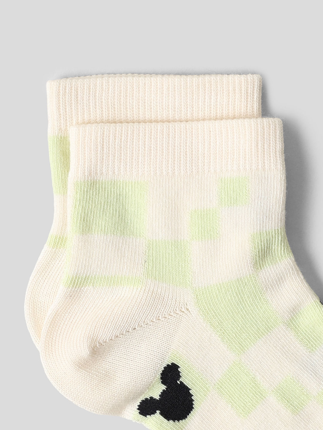 Mickey Pack Of 2 Printed Socks - Black & White
