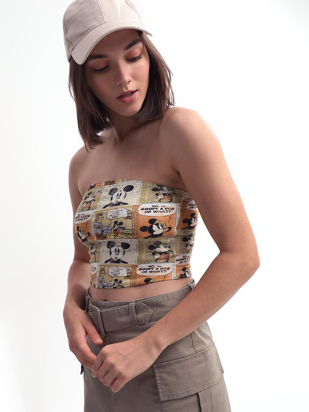X Mickey Printed Tube Top