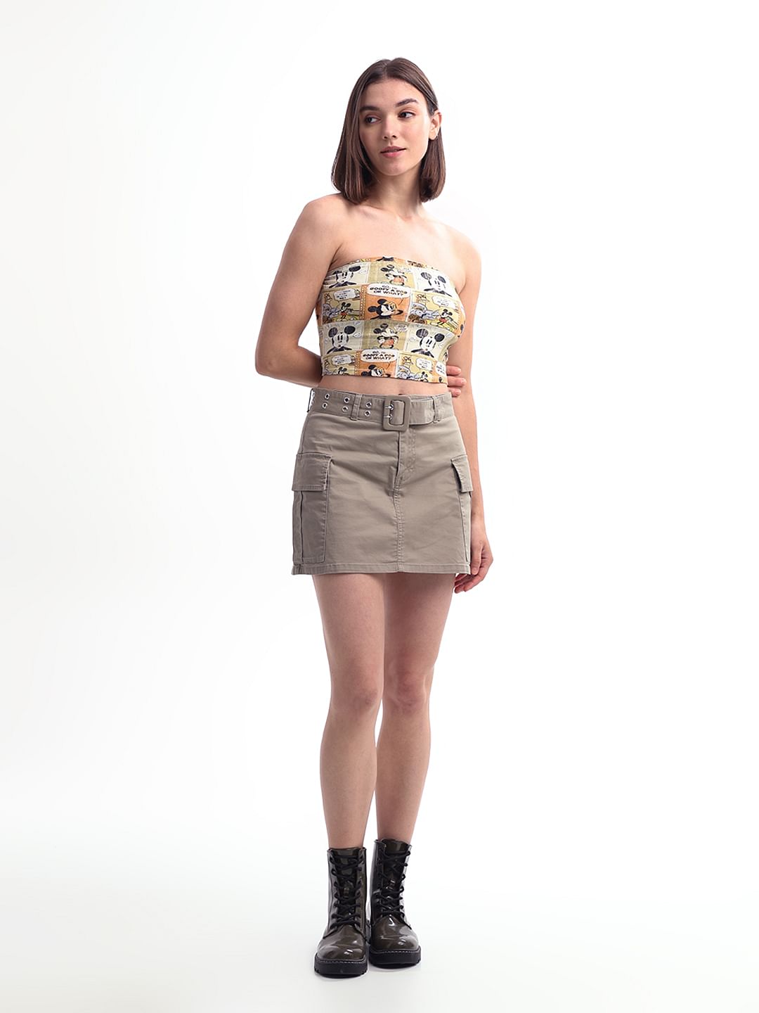 X Mickey Printed Tube Top