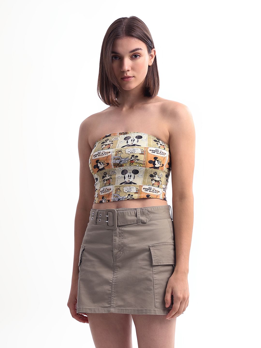 X Mickey Printed Tube Top