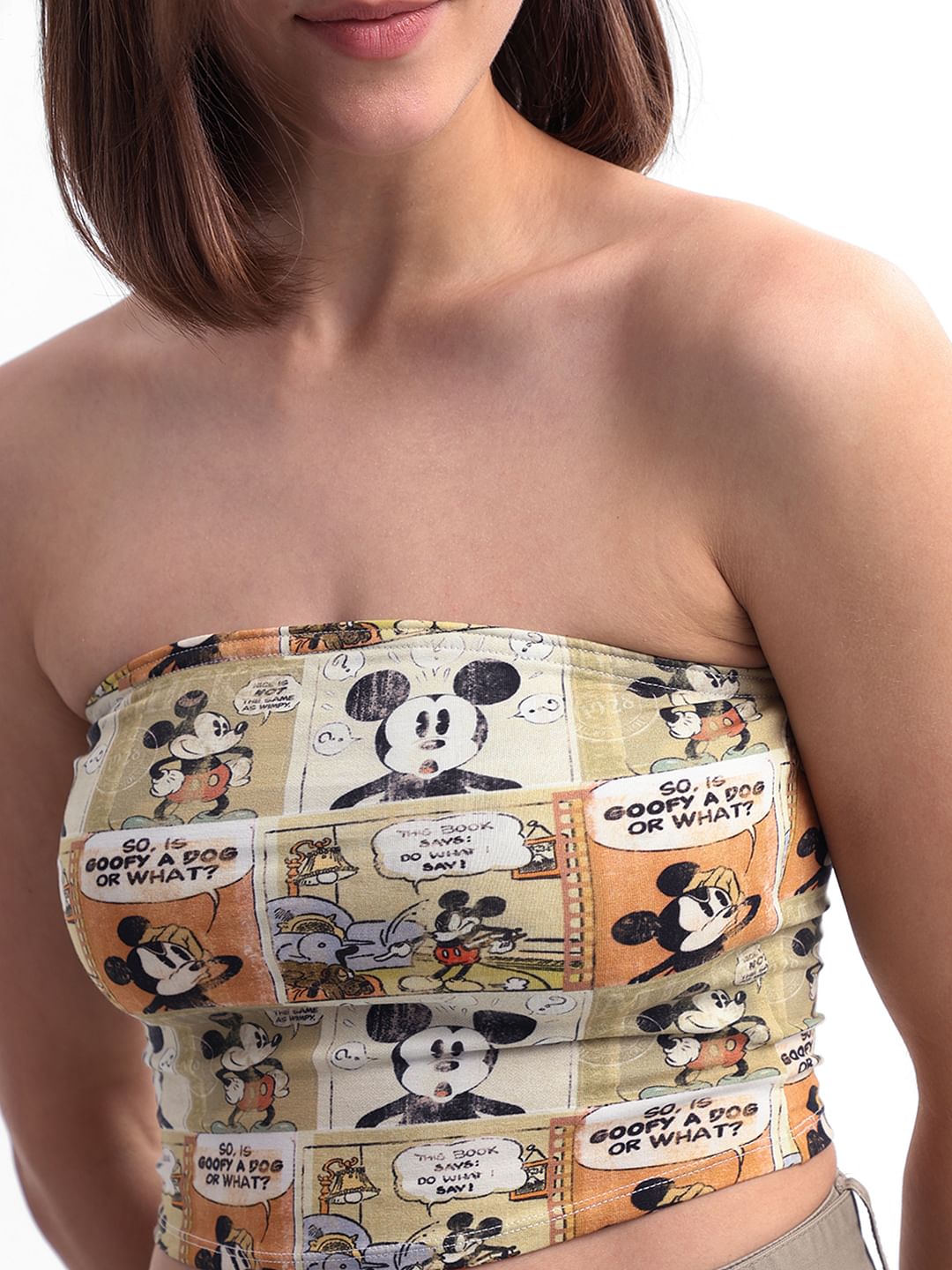 X Mickey Printed Tube Top