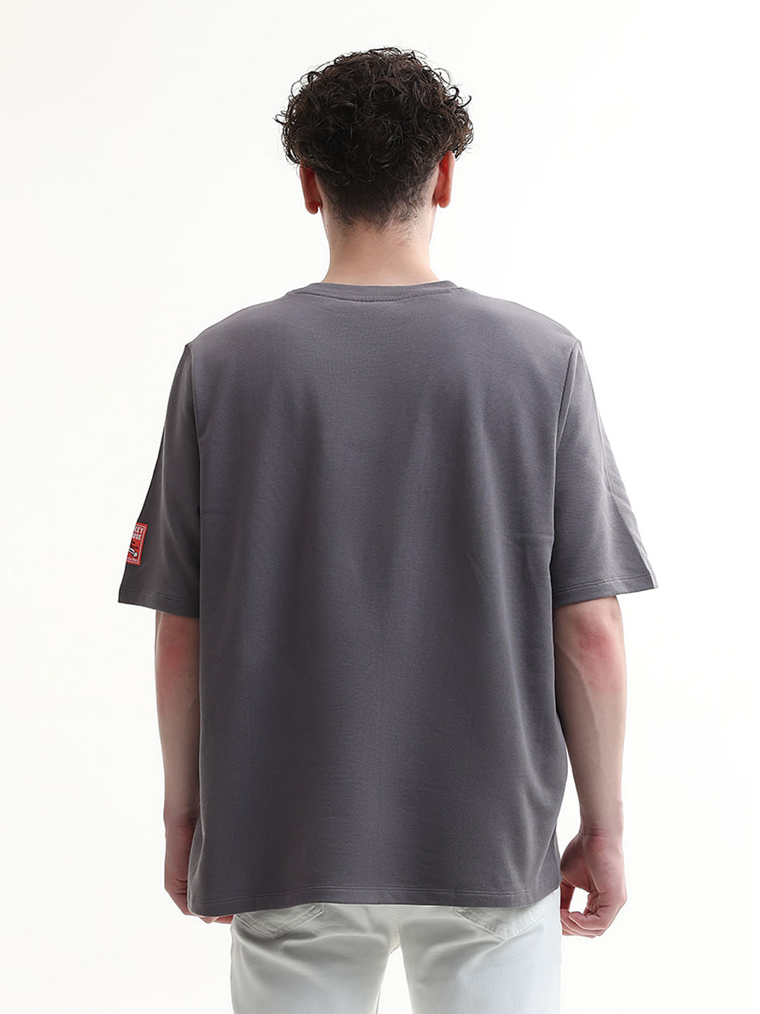 Mickey Grey Printed Unisex Oversized T-Shirt