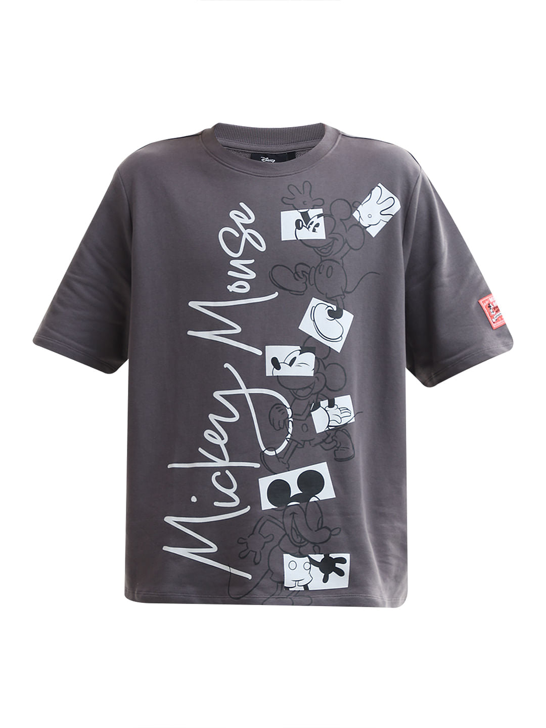 Mickey Grey Printed Unisex Oversized T-Shirt