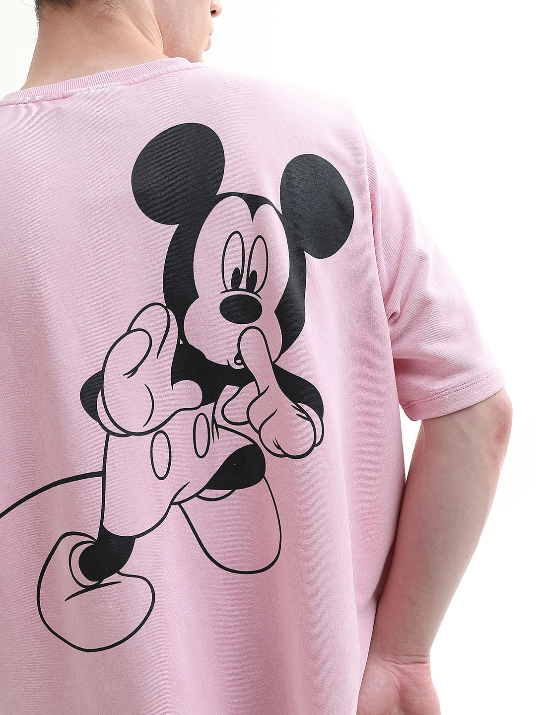 Mickey Pink Printed Unisex Oversized T-Shirt