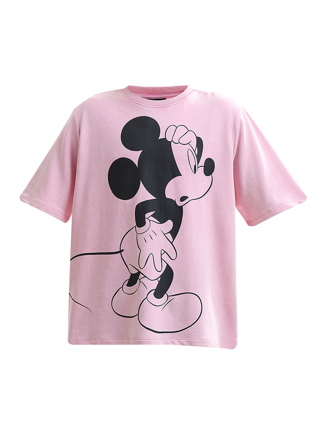 Mickey Pink Printed Unisex Oversized T-Shirt