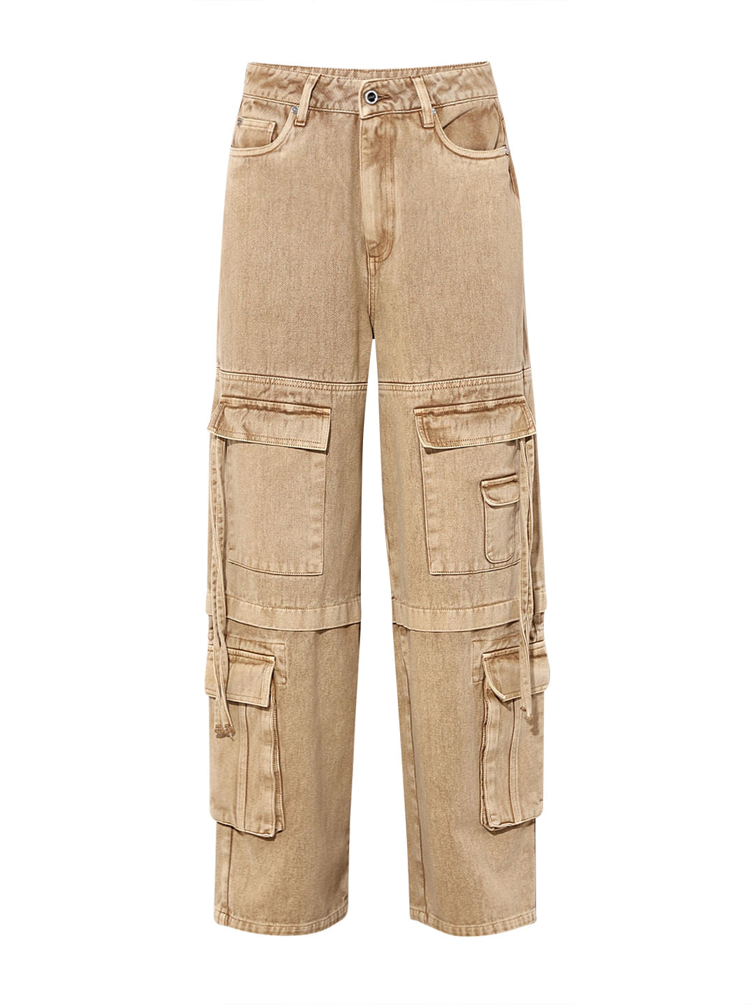 Brown High Rise Cargo Jeans