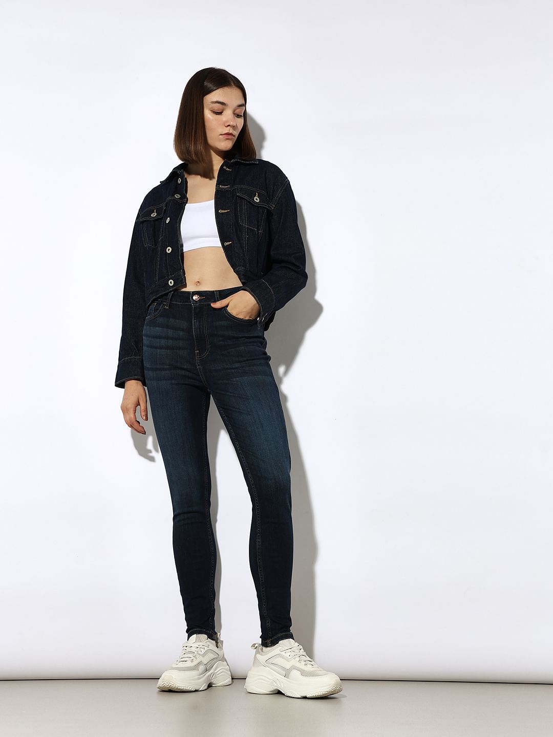 Dark Blue High Rise Piper Skinny Jeans