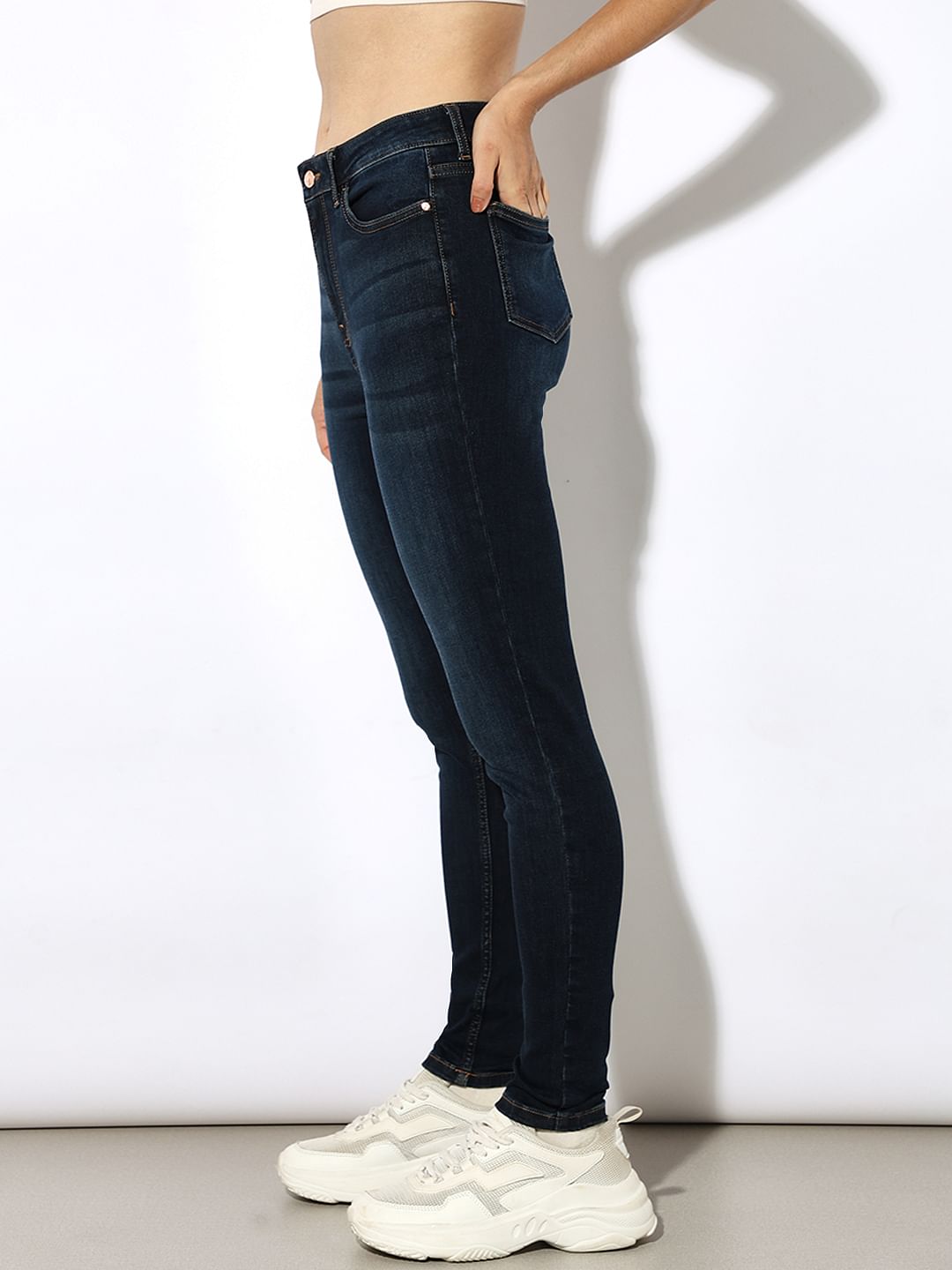 Dark Blue High Rise Piper Skinny Jeans