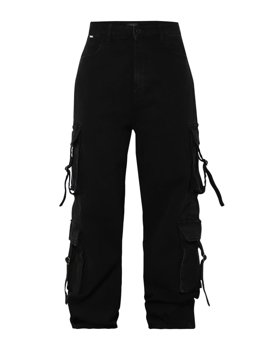 Black High Rise Cargo Jeans