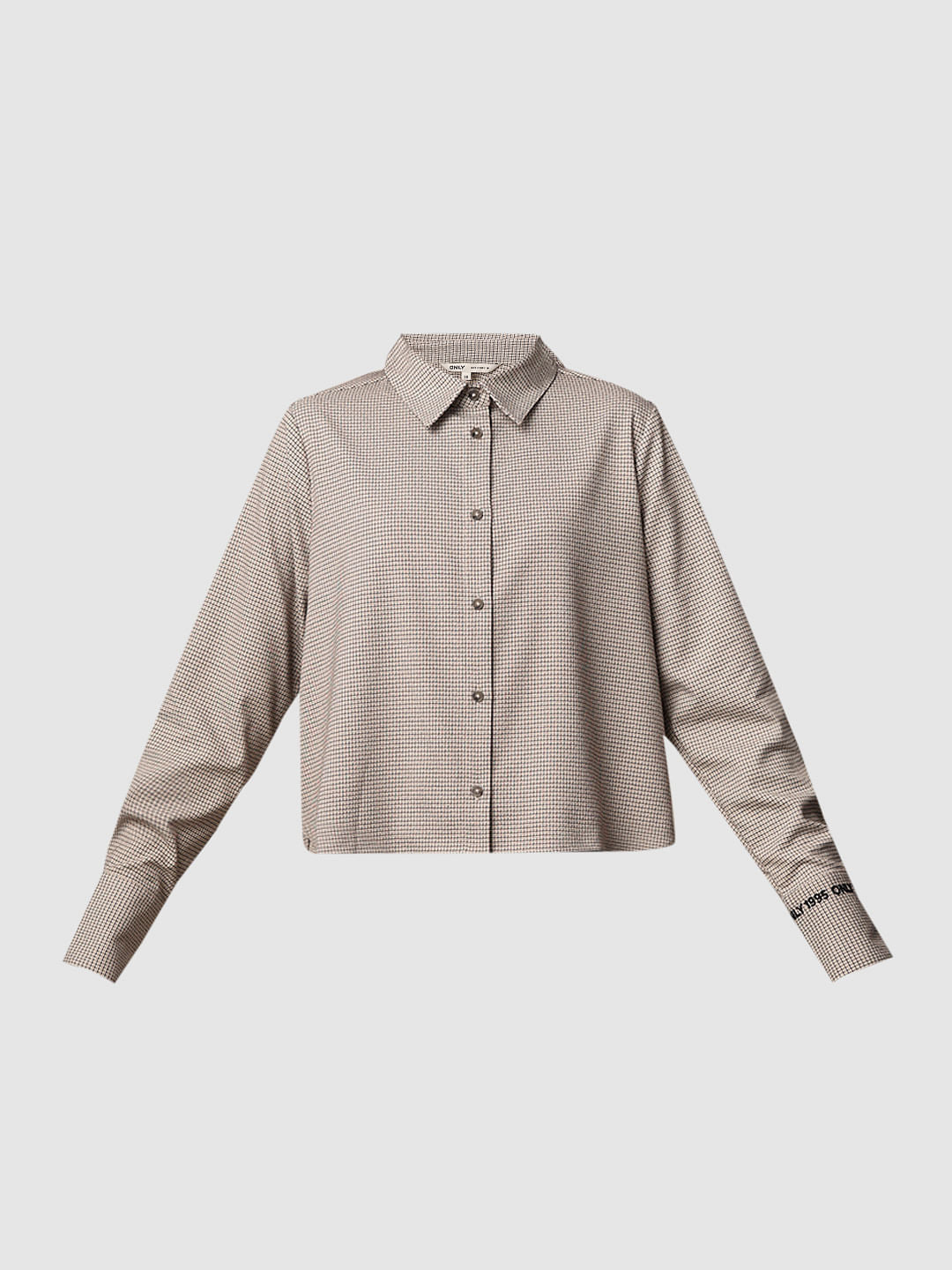 Beige Textured Weave Co-Ord Set Shirt