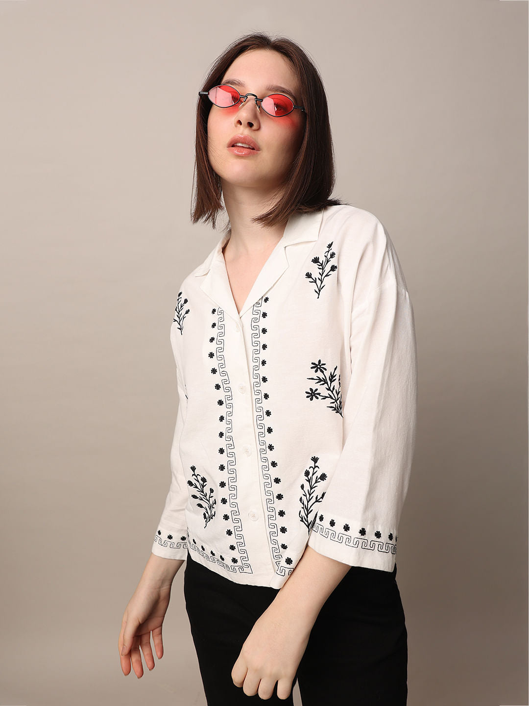White Embroidered Shirt
