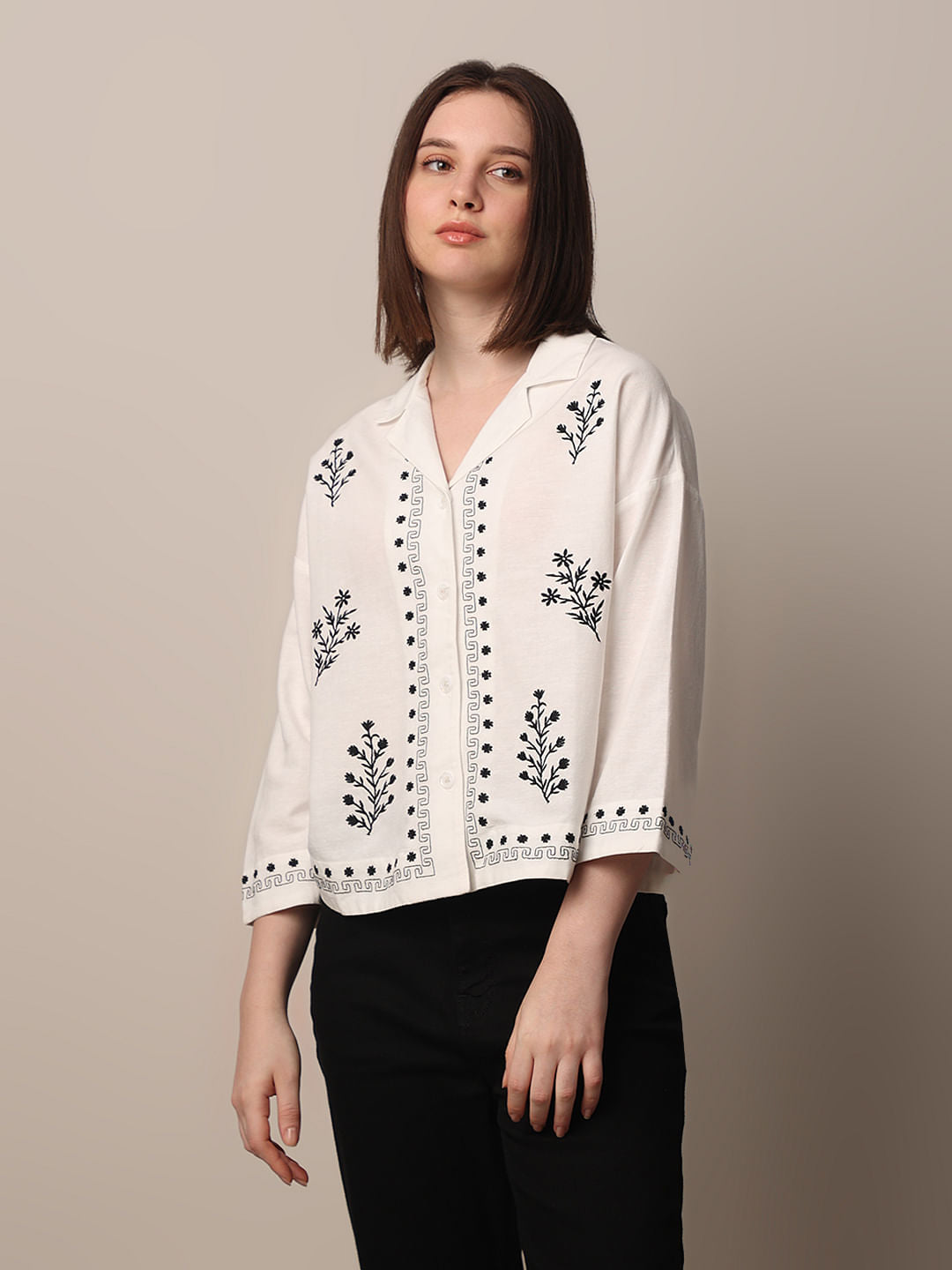 White Embroidered Shirt