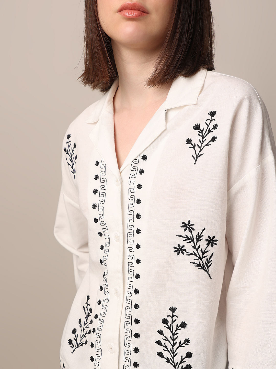 White Embroidered Shirt