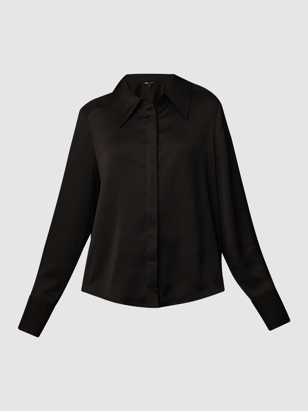 Black Textured Weave Shirt