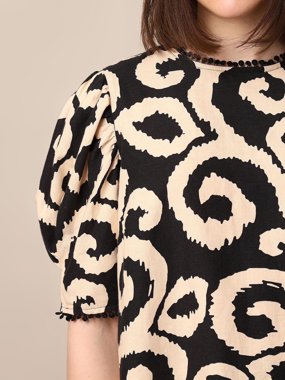 Beige Printed Co-Ord Set Top