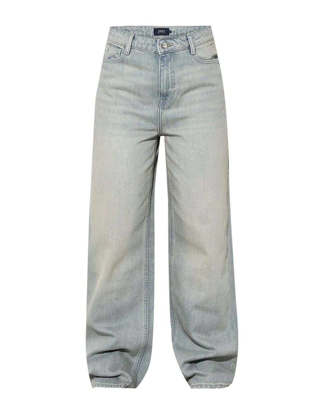 Blue High Rise Wide Leg Jeans