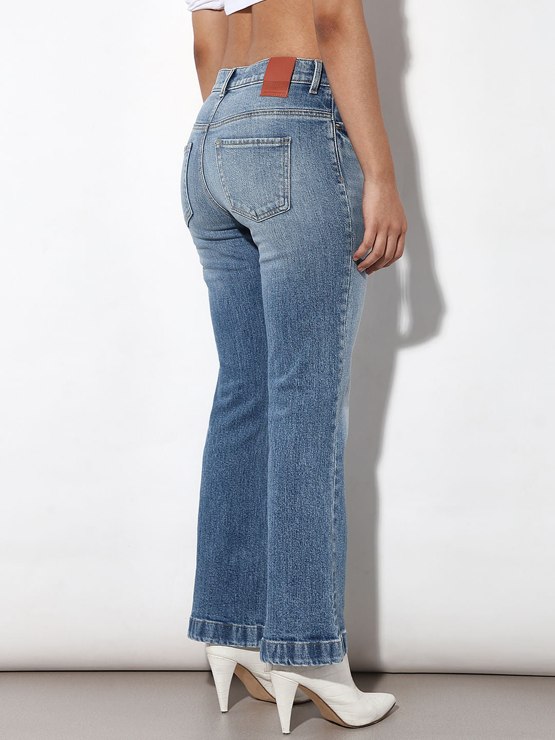Blue High Rise Flared Jeans