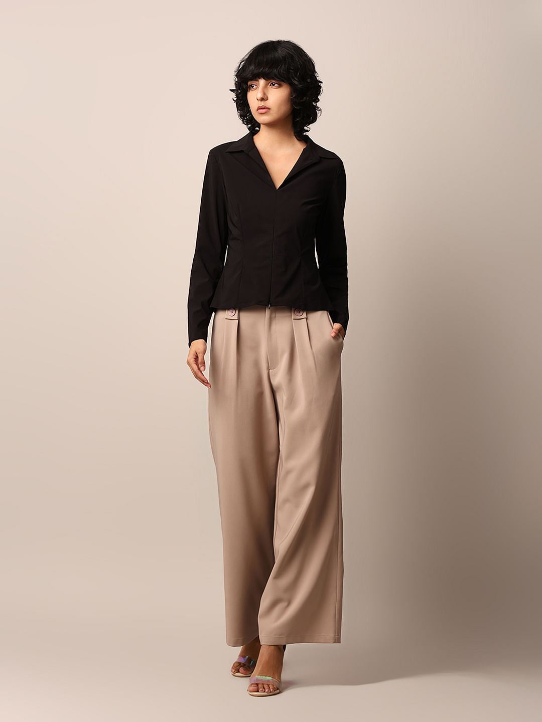 Black Zip Detail Shirt