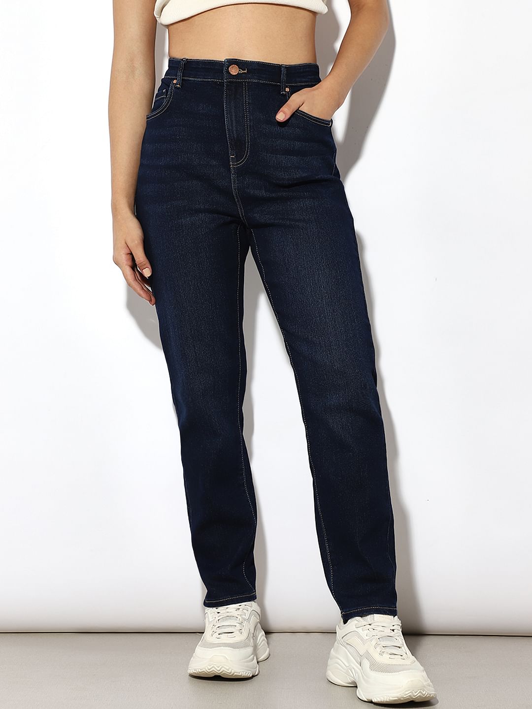 Dark Blue Mid Rise Carmen Skinny Jeans