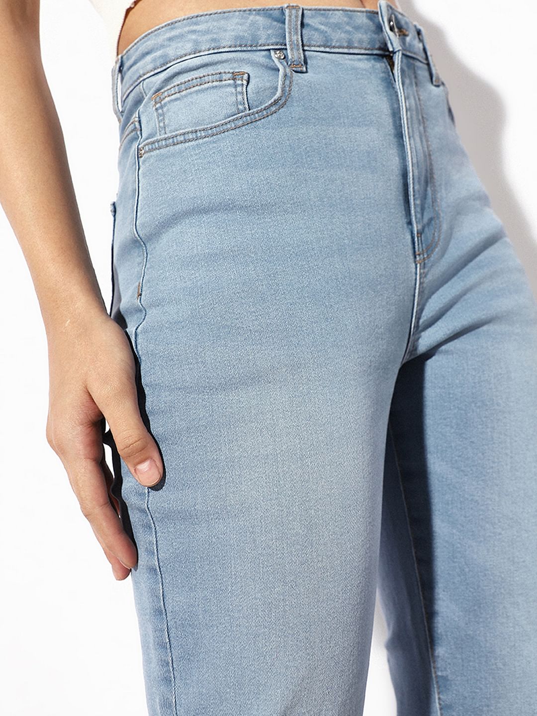 Light Blue High Rise Flared Jeans