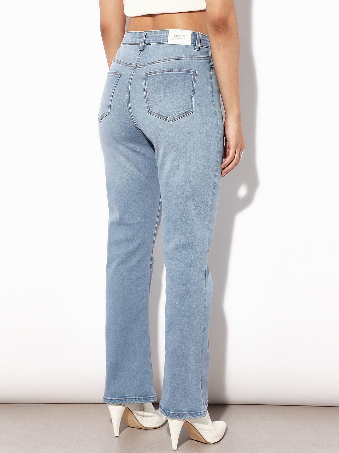 Light Blue High Rise Flared Jeans