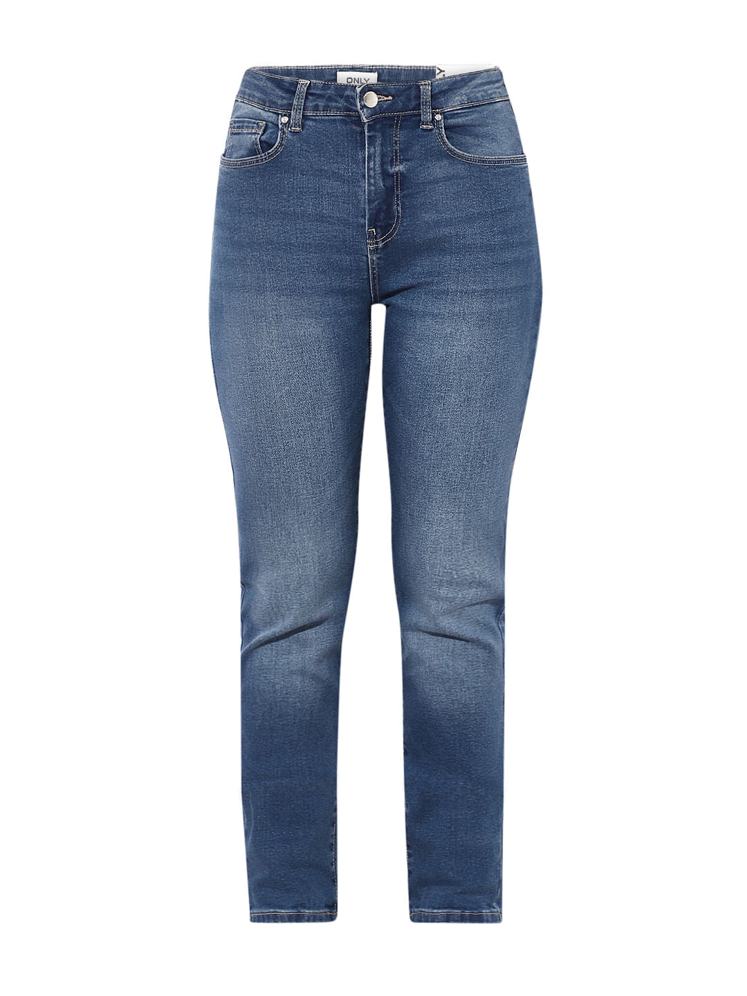 Blue Mid Rise Slim Fit Jeans