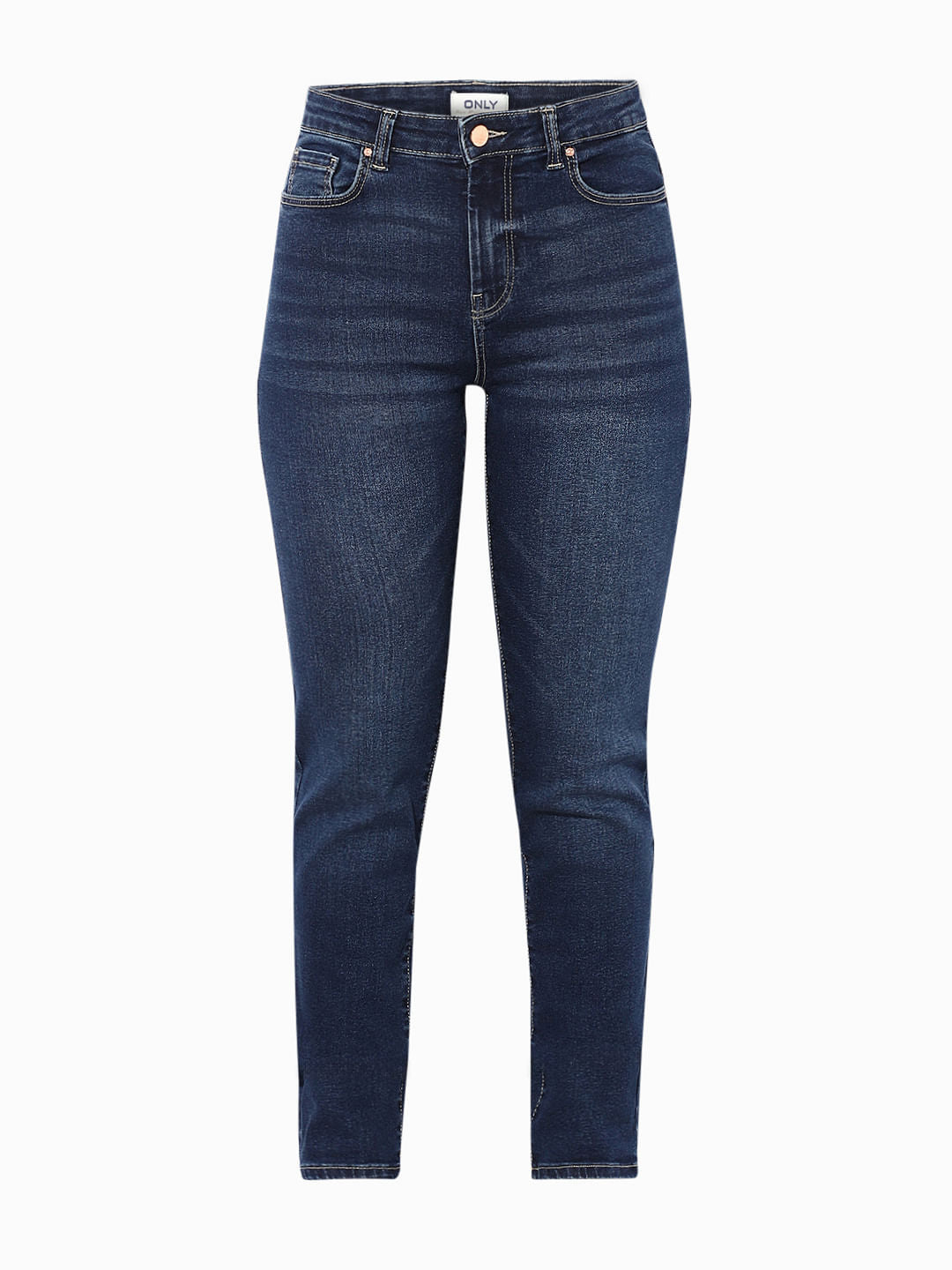 Dark Blue Mid Rise Slim Fit Jeans