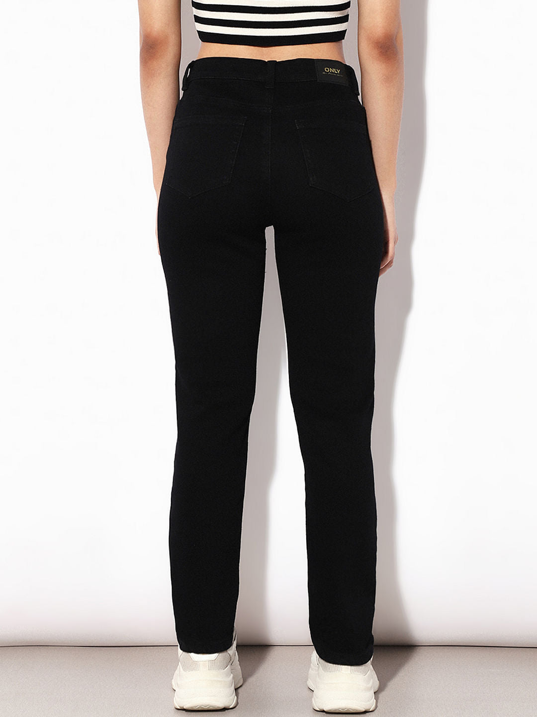 Black Mid Rise Slim Fit Jeans