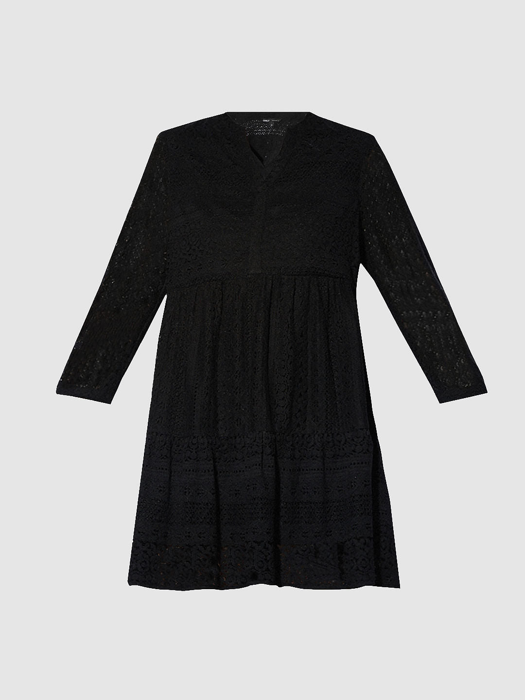 Black Lace Flared Dress