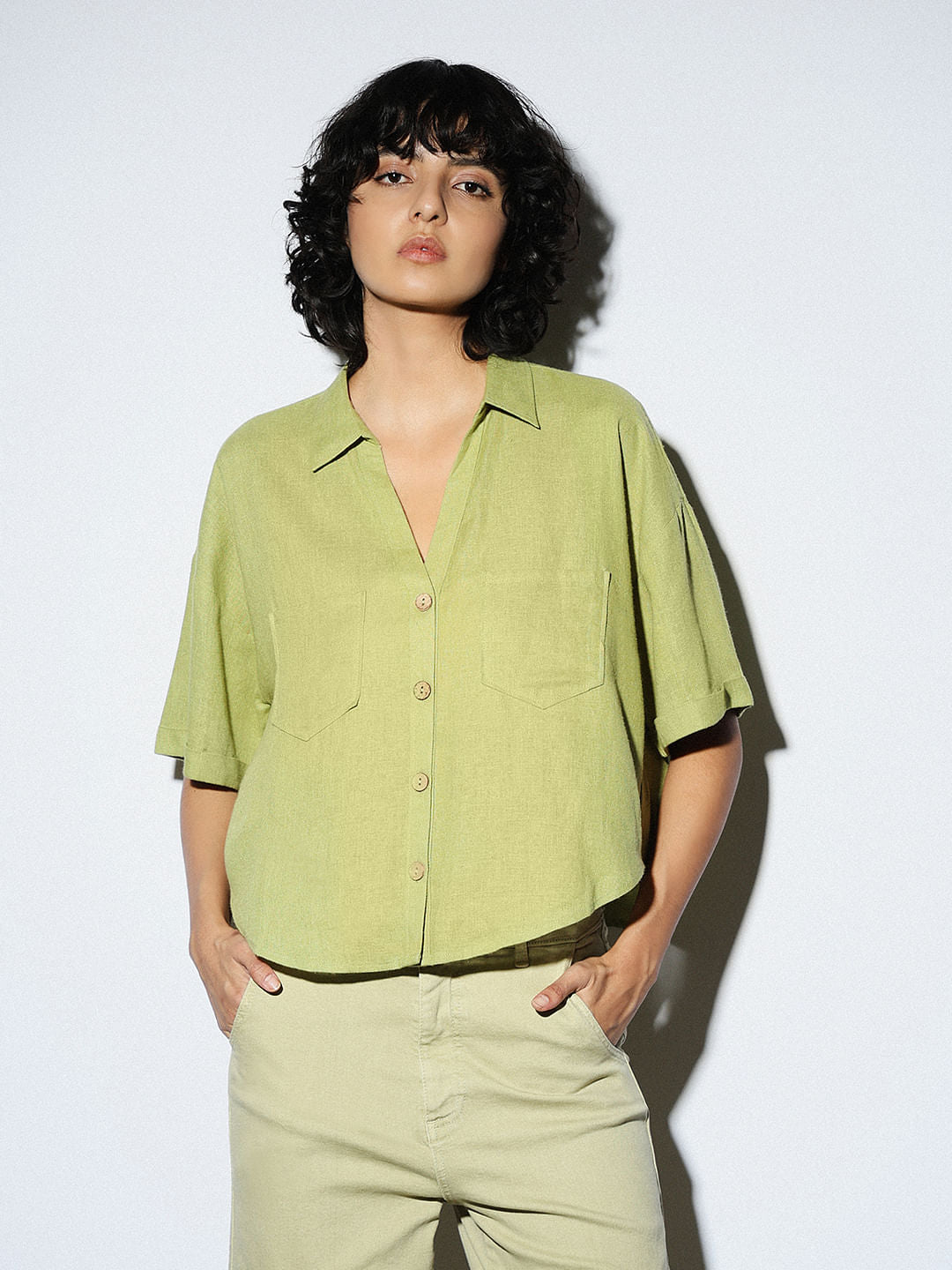 Green Loose Fit Shirt