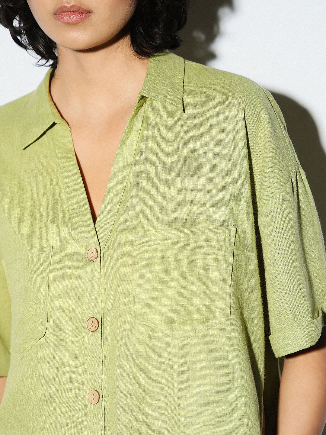 Green Loose Fit Shirt