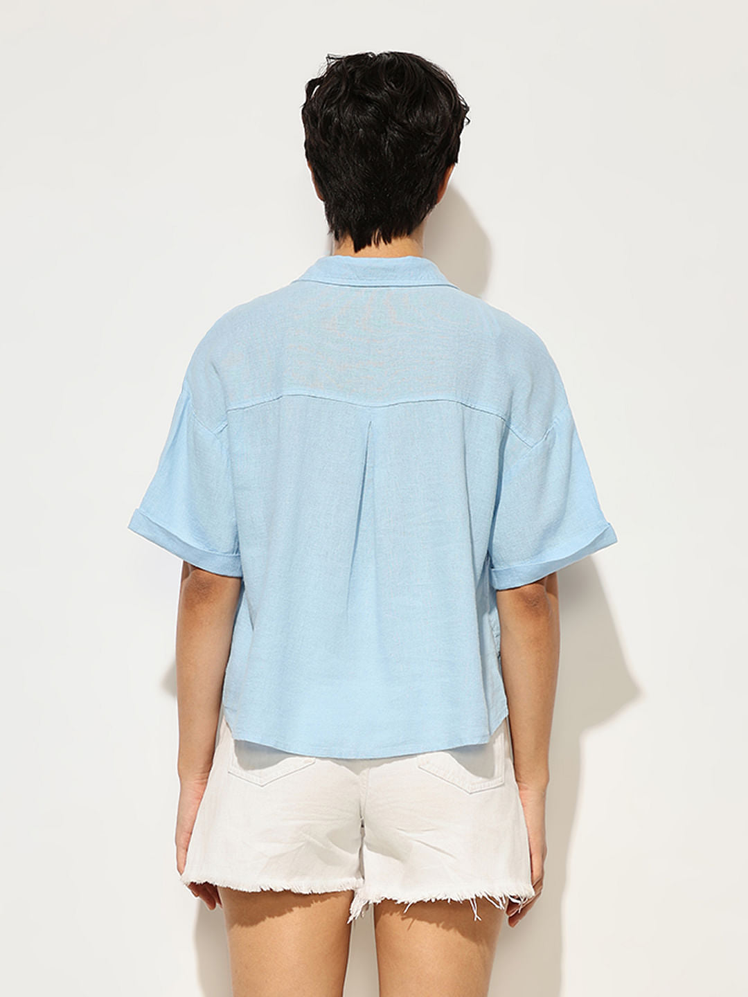Light Blue Linen Oversized Shirt