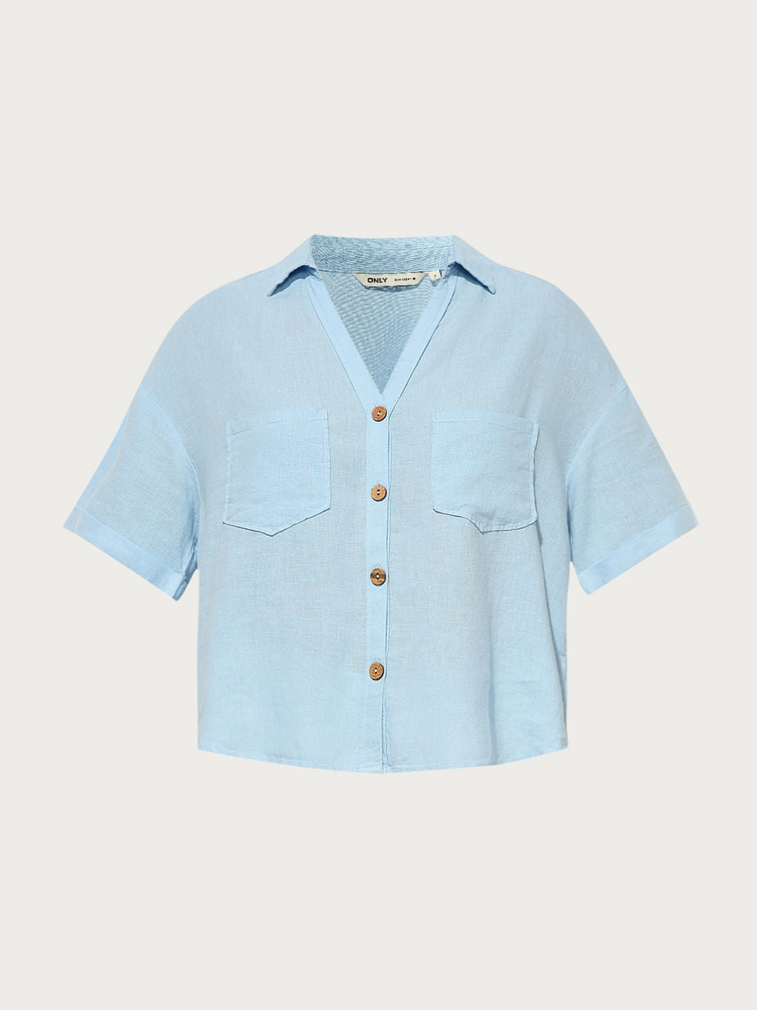 Light Blue Linen Oversized Shirt