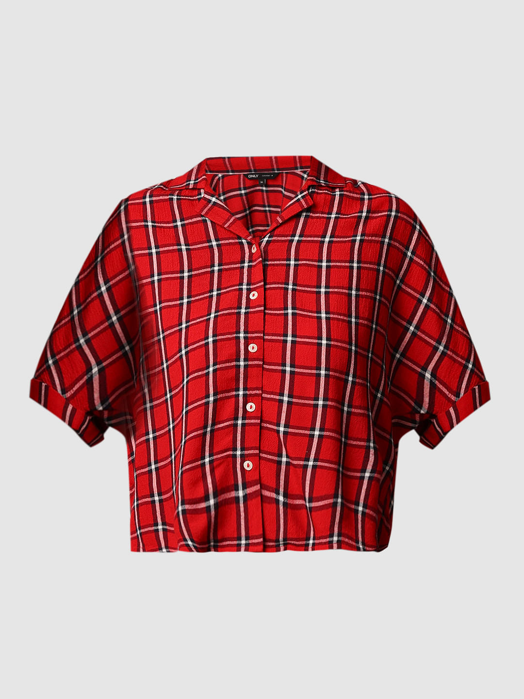 Red Check Print Regular Fit Shirt