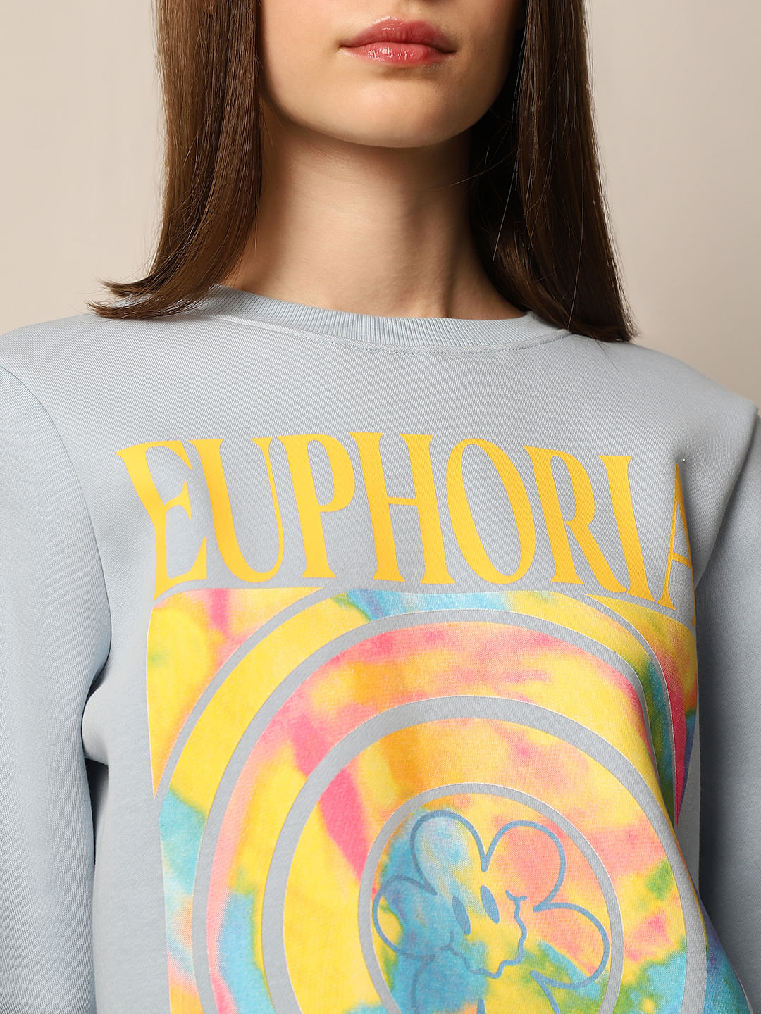 Light Blue Printed Sweatshirt