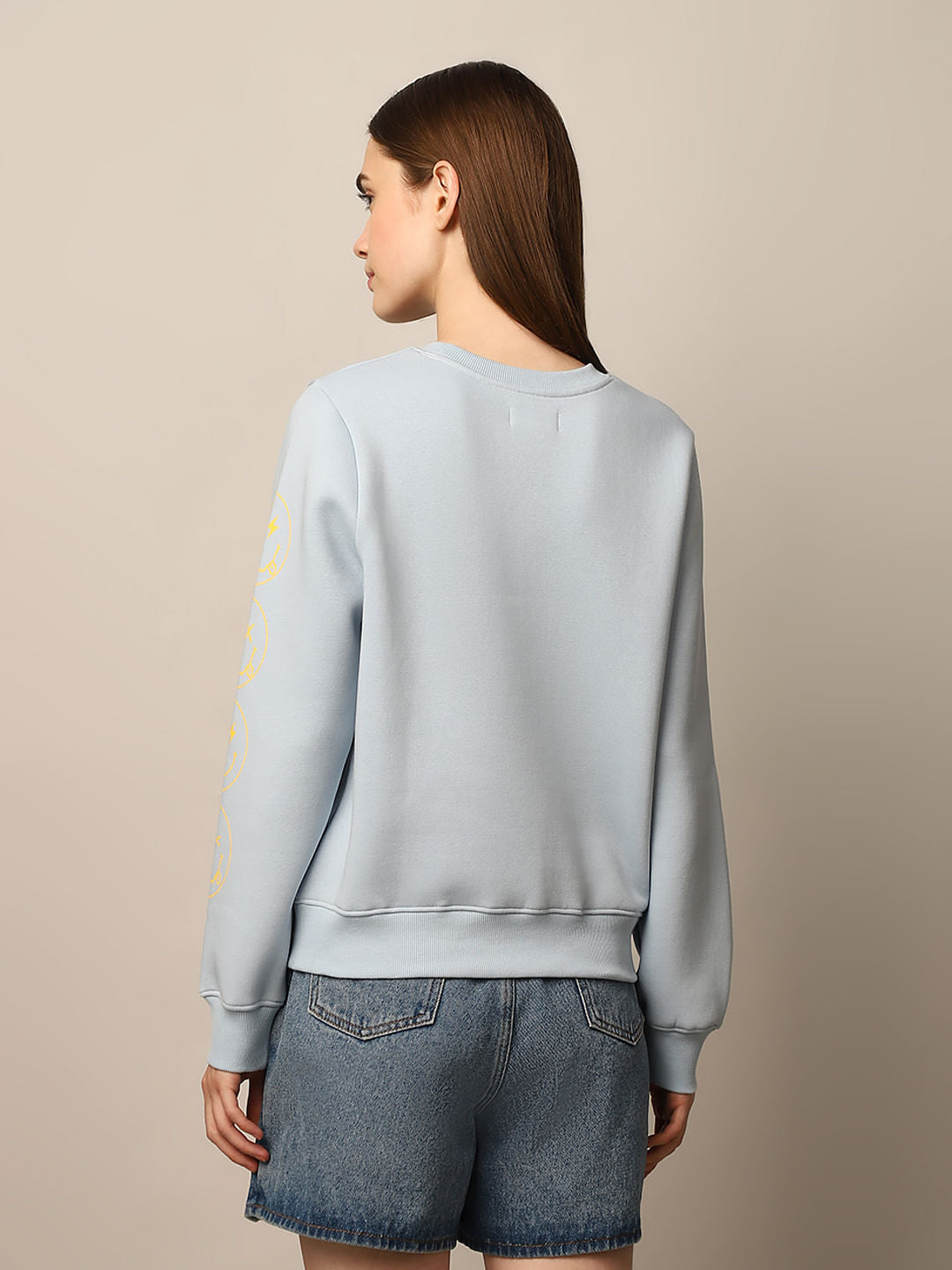 Light Blue Printed Sweatshirt