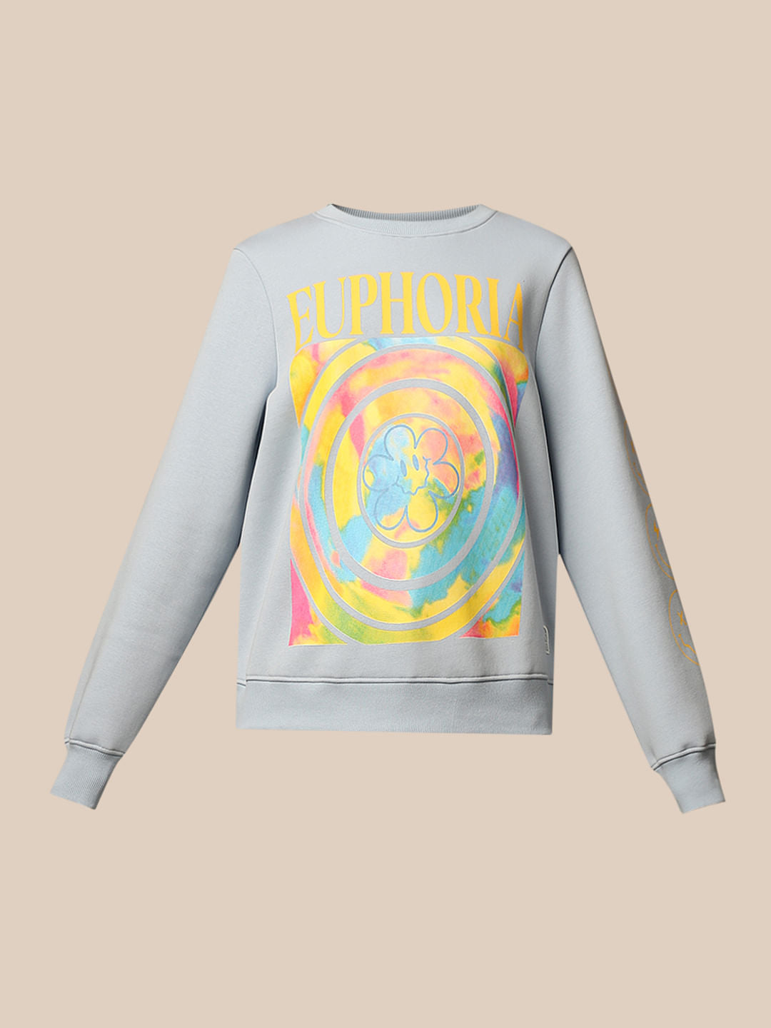 Light Blue Printed Sweatshirt