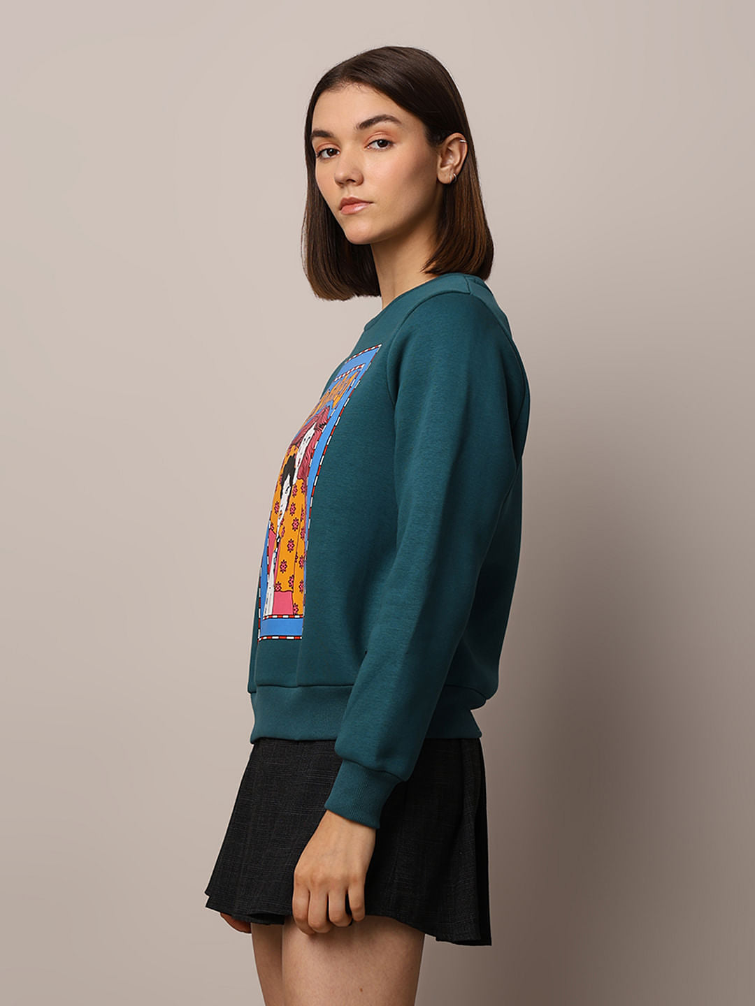 Green Printed Sweatshirt