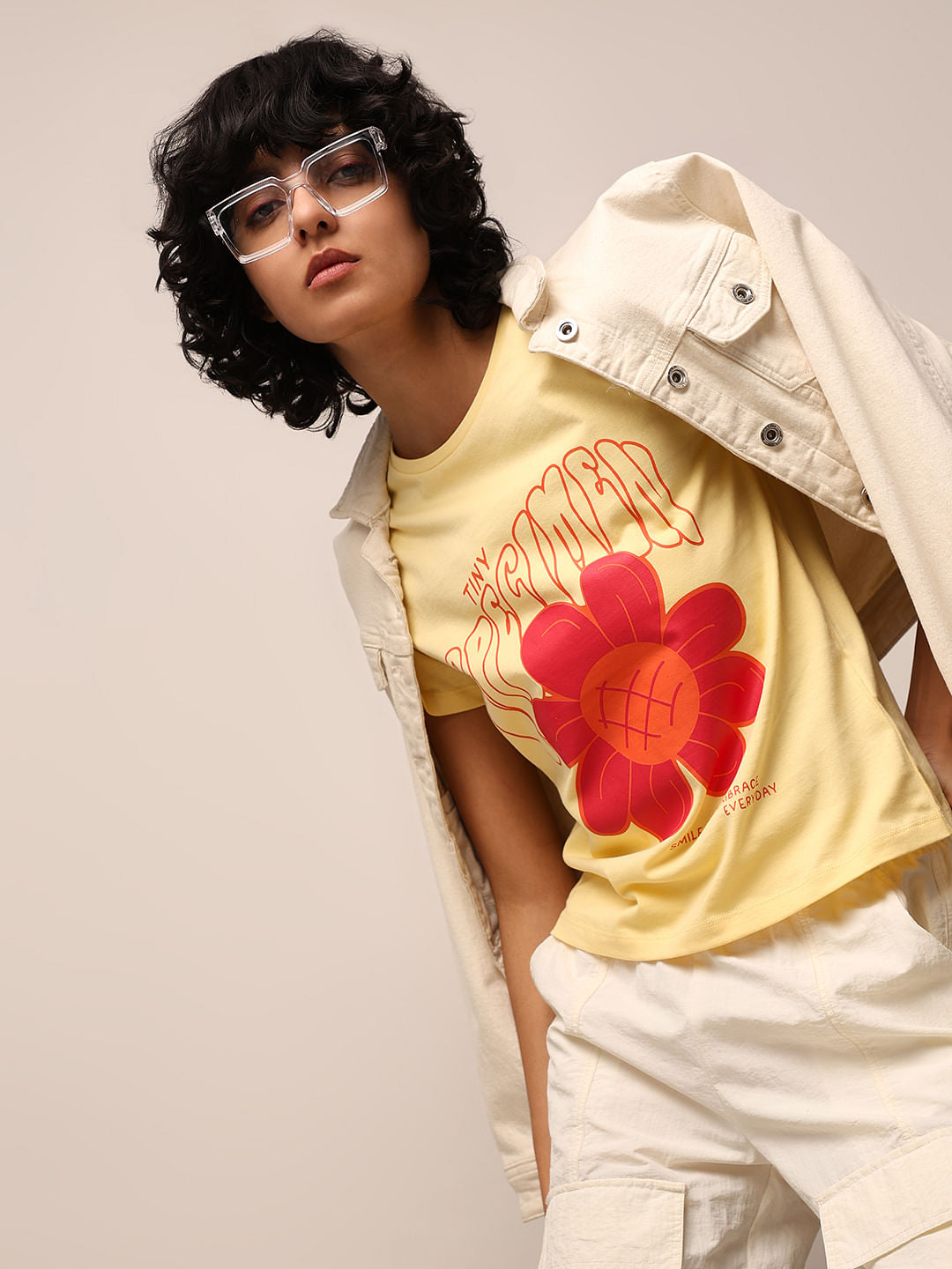 Yellow Graphic Print T-Shirt