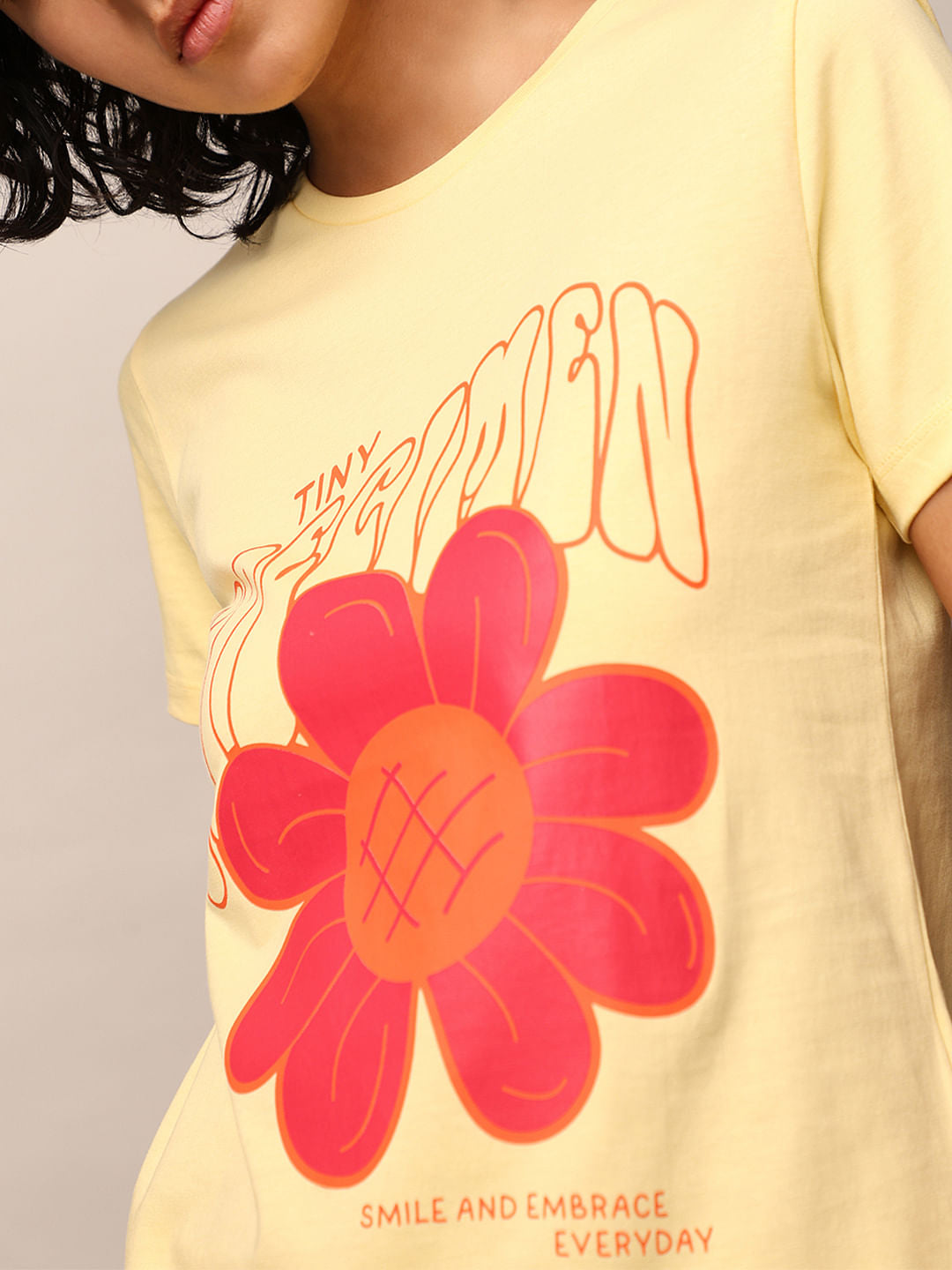 Yellow Graphic Print T-Shirt
