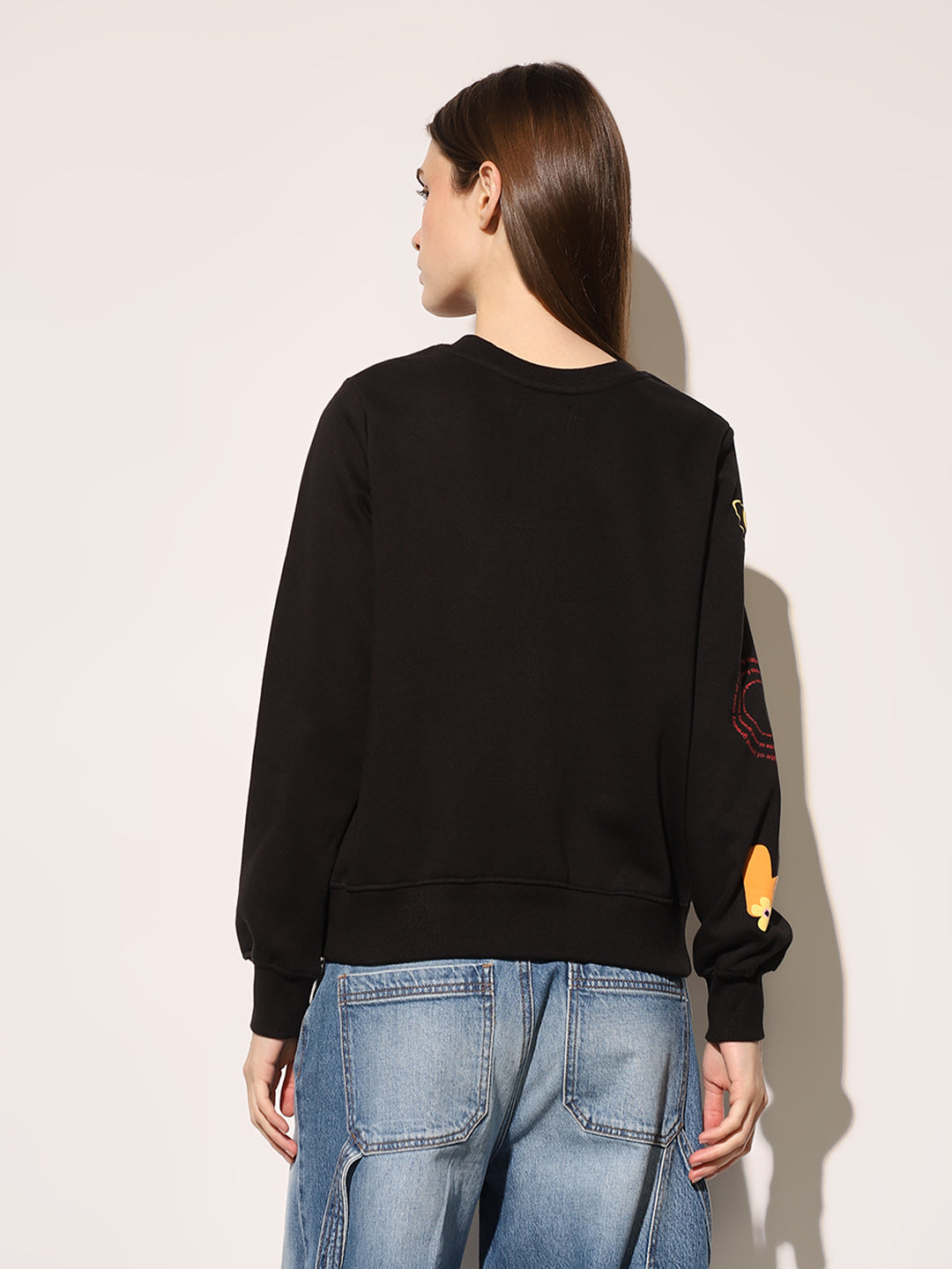 Black Printed Sweatshirt