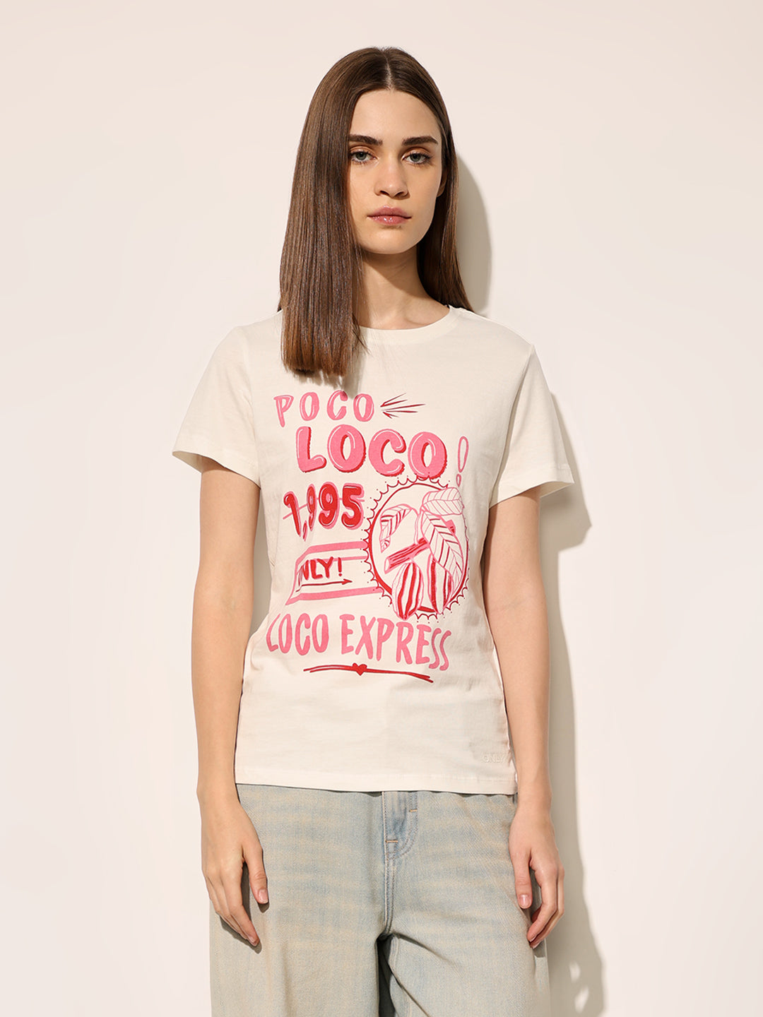 White Printed Cotton T-shirt