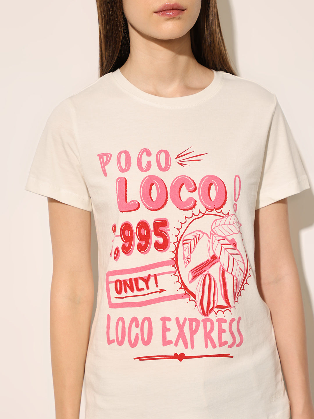 White Printed Cotton T-shirt