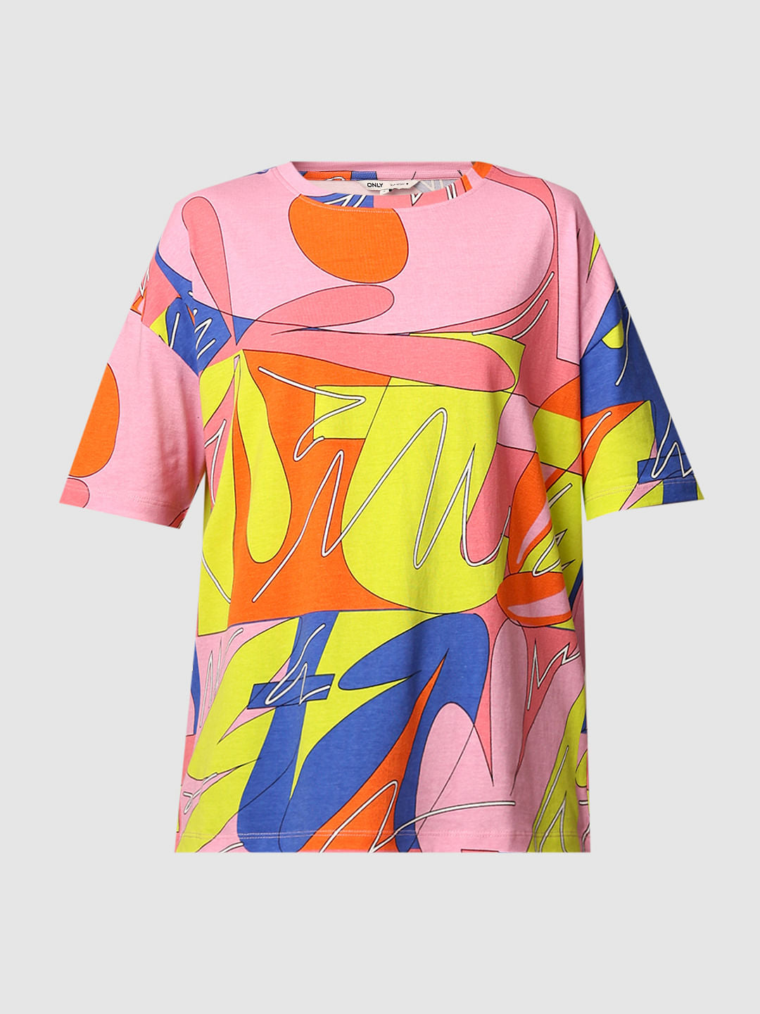 Multi-Colour Printed Oversized T-Shirt