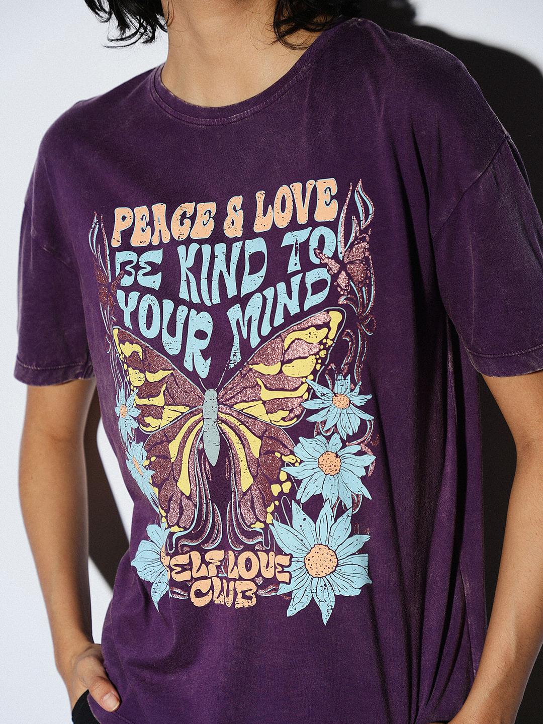 Purple Graphic Print T-Shirt